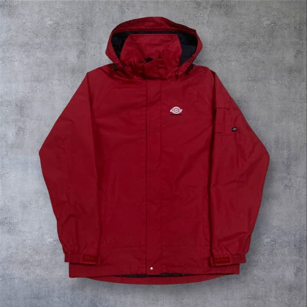 디키즈 스몰 로고 레드 바람막이