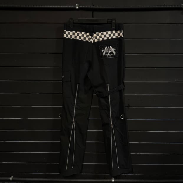 Punk back zipper pants