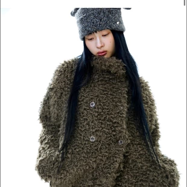 코이세이오 퍼 자켓 브라운