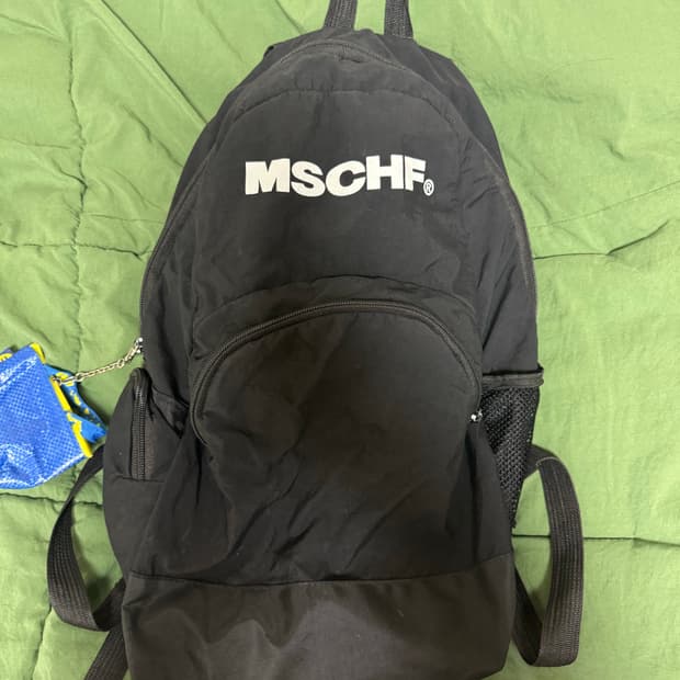 미스치프 블랙 나일론 백팩