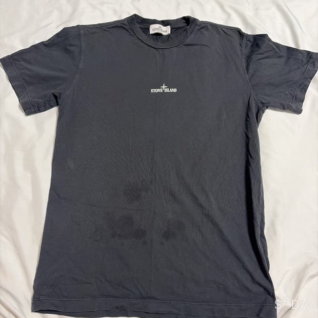 스톤아일랜드 주니어 블랙 반팔 티셔츠 (정)