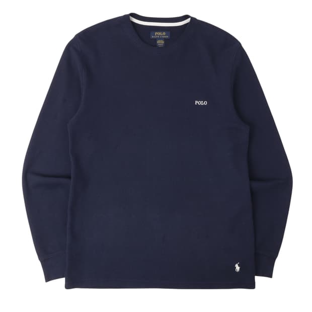 폴로 랄프로렌 네이비 로고 와플 롱슬리브