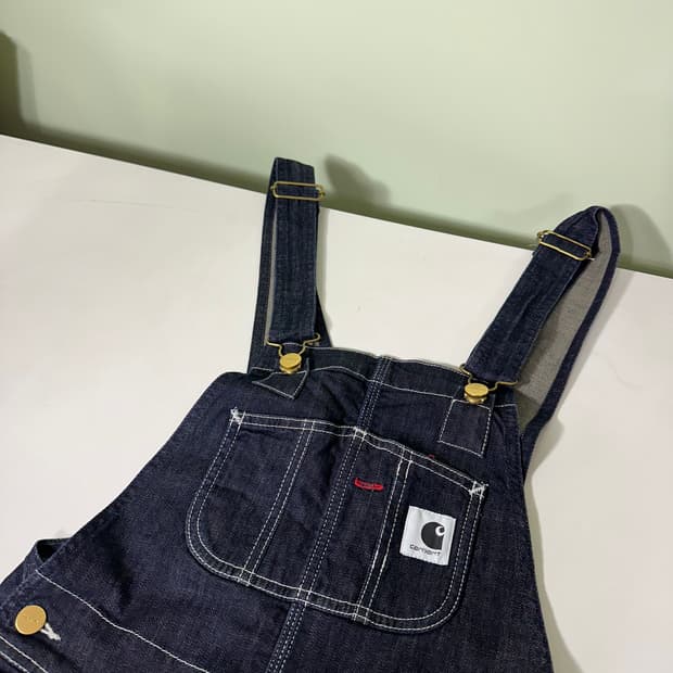 우먼S 칼하트 생지 W' BIB 데님 오버롤 멜빵바지