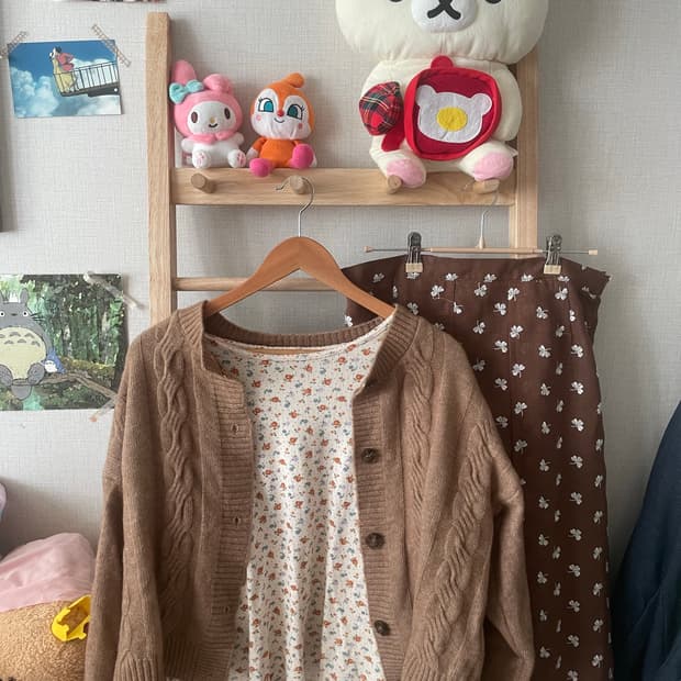 모리걸 빈티지 베이지 잔꽃 set 🤎🌸