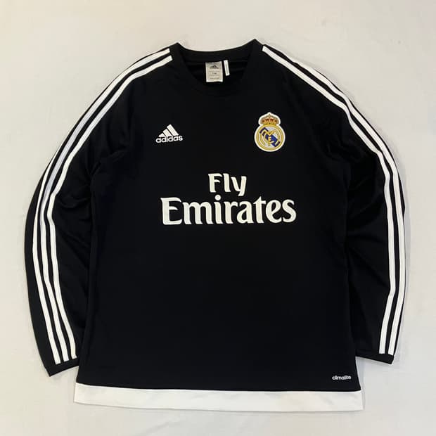 아디다스 레알마드리드 커스텀 트레이닝 탑 유니폼 블랙