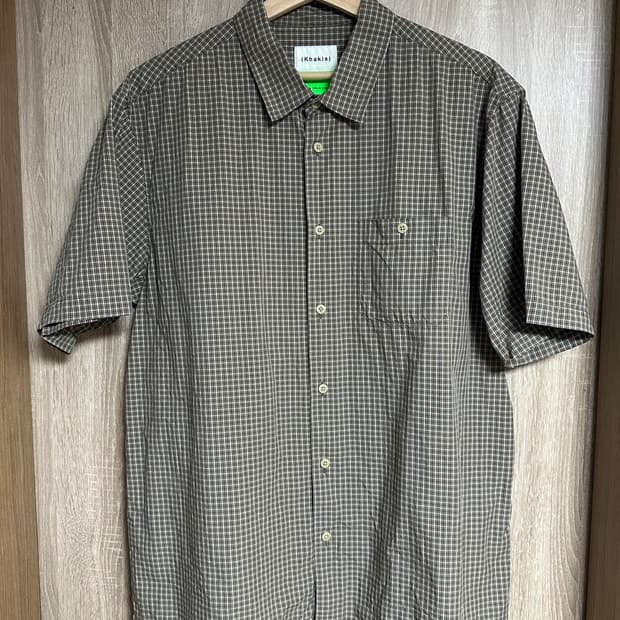 카키스 Border check shirt s/s brown