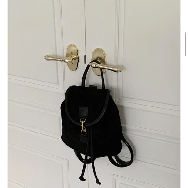 스웨이드 백팩 블랙