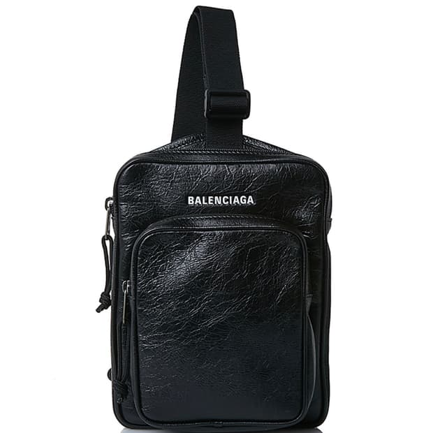 발렌시아가 블랙 레더 크로스백