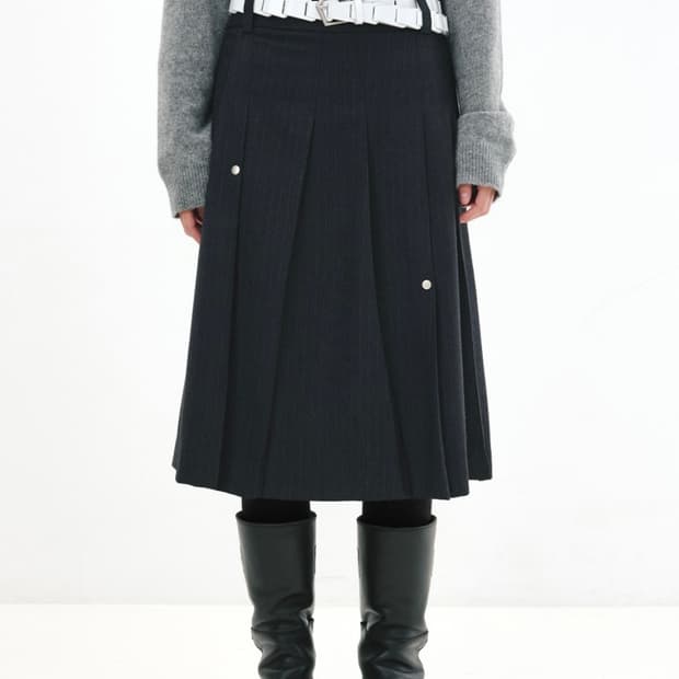 Aieul 아이엘 Tapered Skirt_navy stripe 36