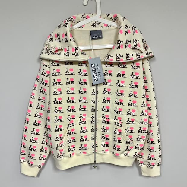 [M]애슐리 윌리엄스 26ss 아이 하트 미 버터플라이 후드집업/옐로우