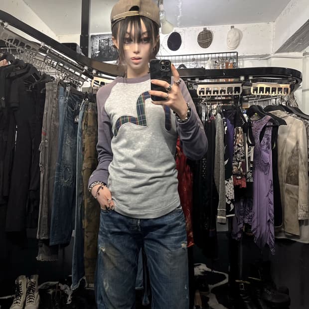 에비수 배색 롱슬리브