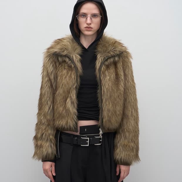 lcdc fur zip-up jaket