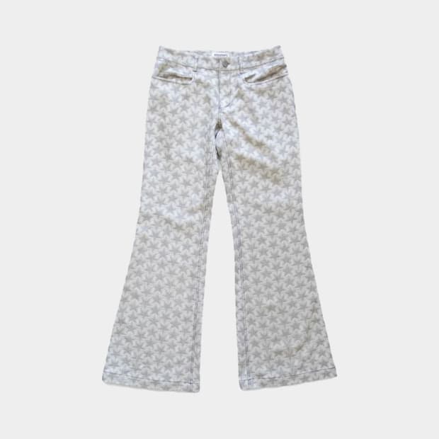 모자이크 소사이어티 GALA flare pants grey/beige