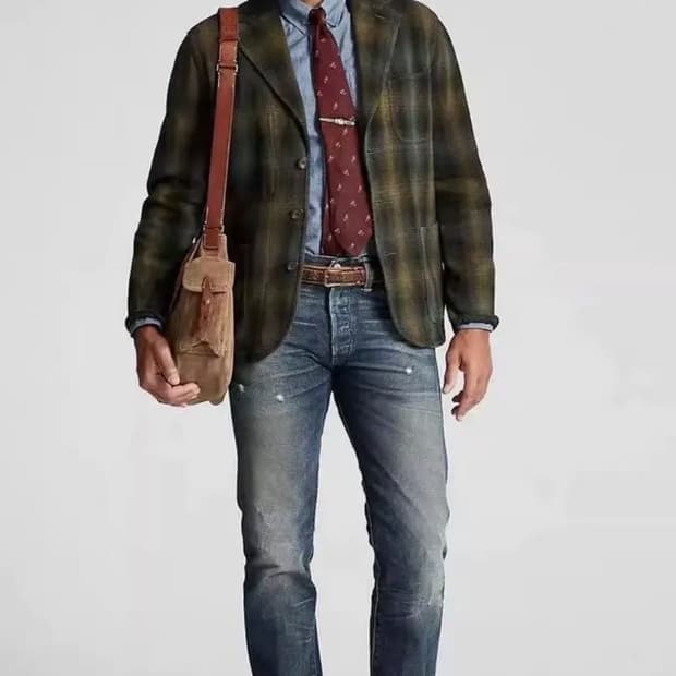 rrl 더블알엘 옴브레 블레이저 xl(105-110)