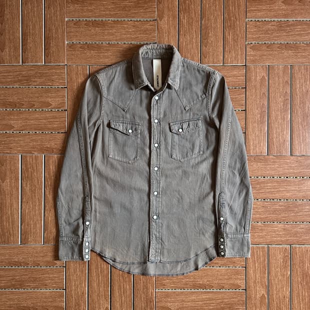 Attachment distressed western shirts