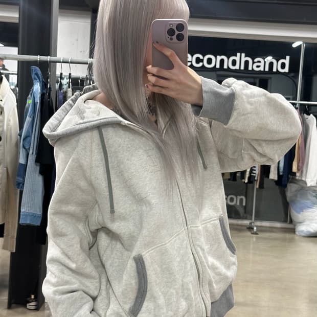 베이프 화이트 자수로고 카모 풀집업