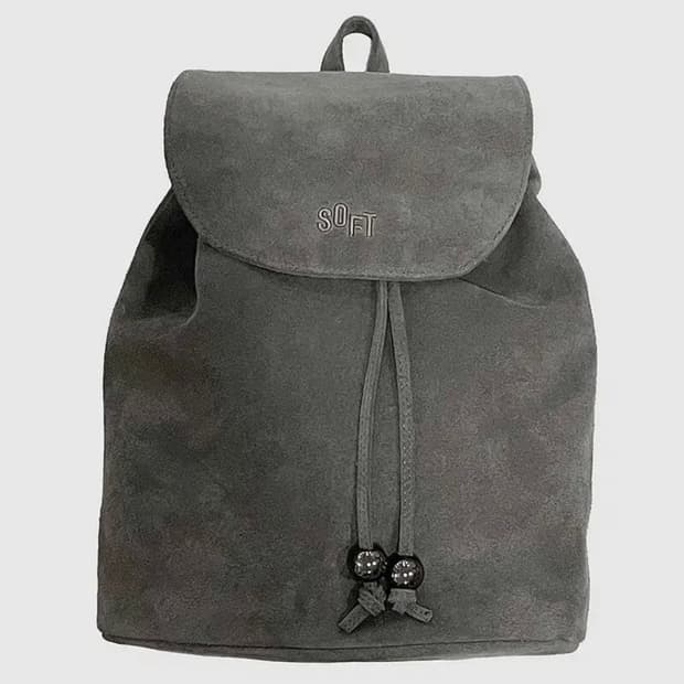 소프트서울 스웨이드 블랙볼 백팩 그레이