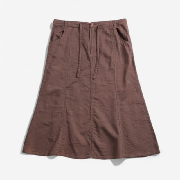 빈티지 브라운 코튼 스커트