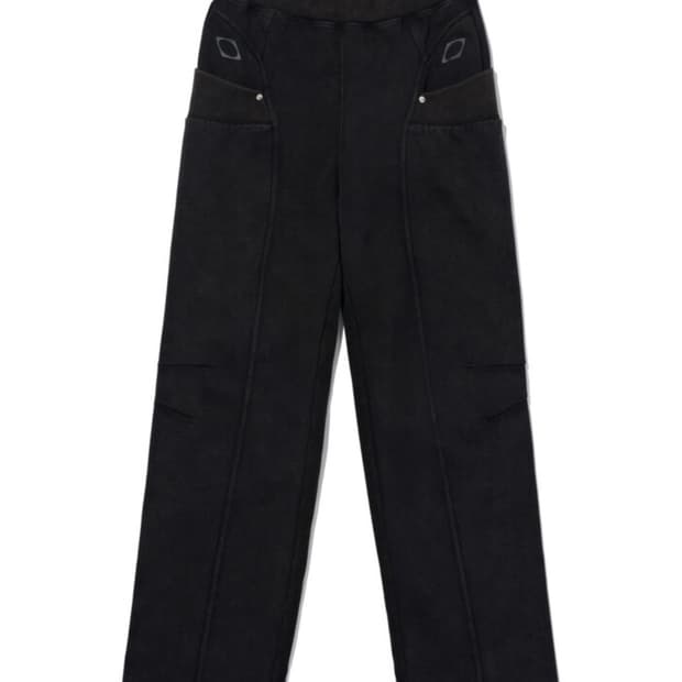 미스치프 컷 오프 스웻팬츠-워시드 블랙 s