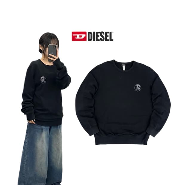 디젤 스몰로고 맨투맨 블랙