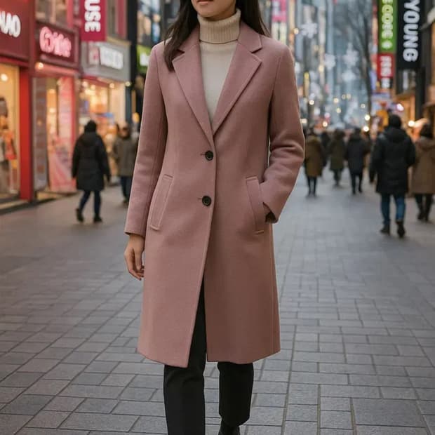 로엠 울100% 핸드메이드 코트