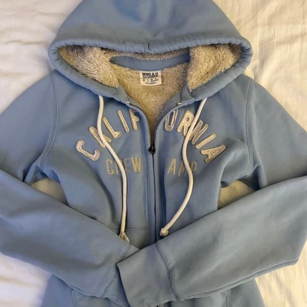 유일매물 후아유 울프죠 연하늘 후드집업 S