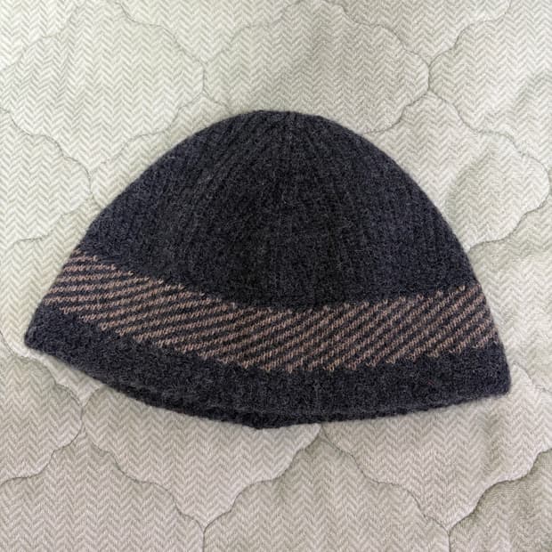 [F]25fw 카키스 니트햇 비니 차콜