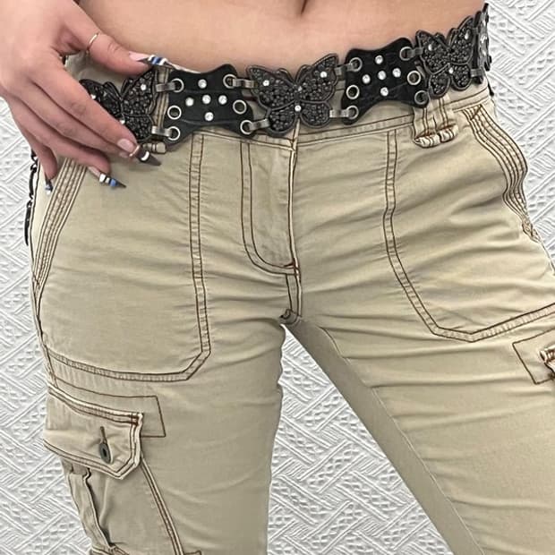 빈티지 보헤미안 에스닉 나비 큐빅 메탈 벨트 C07637