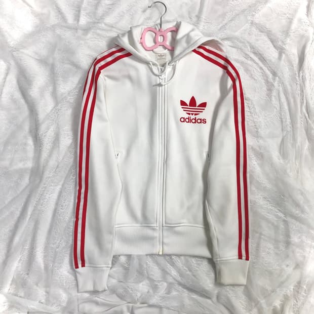 아디다스 00's 올드빈티지 흰+빨 후드플락