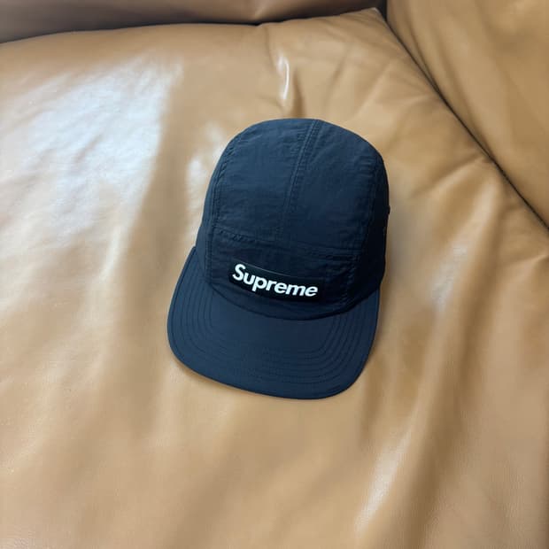 슈프림 캠프캡 모자 박스로고  블랙
