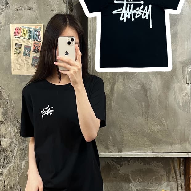 스투시 백로고 반팔티 블랙 XS #csz394