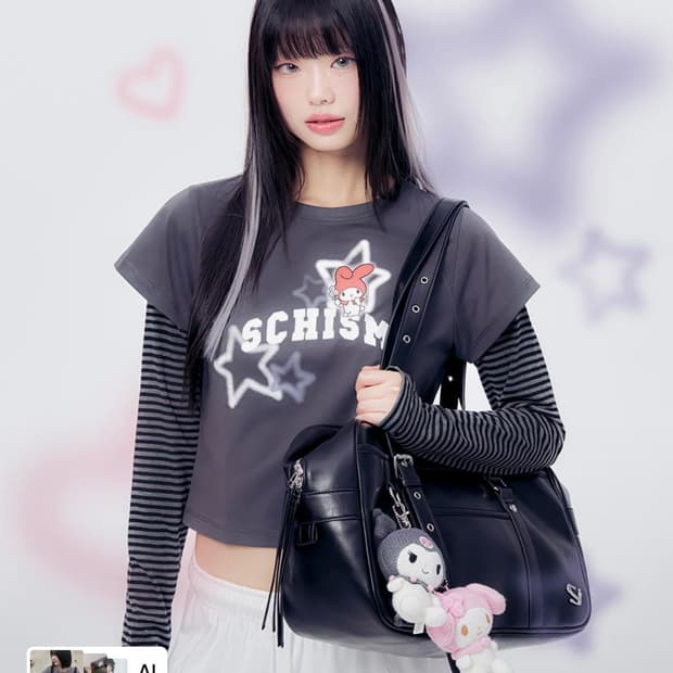 스키즘인듀싱 SANRIO CHARACTERS TAGGING LS TEE 