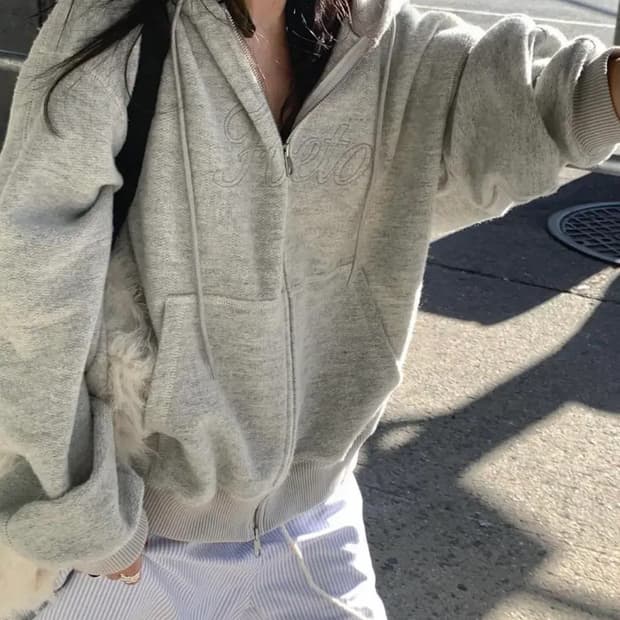 포에토 wintering wool hoodie zip-up