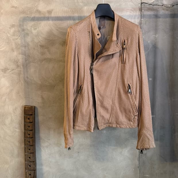 오르치아니 레더 라이더 자켓 100