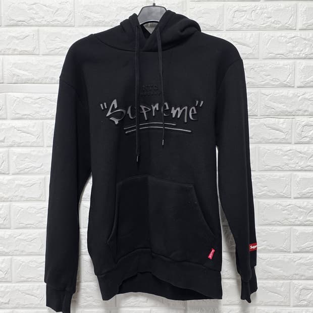 택포// 슈프림 블랙 후드티 L