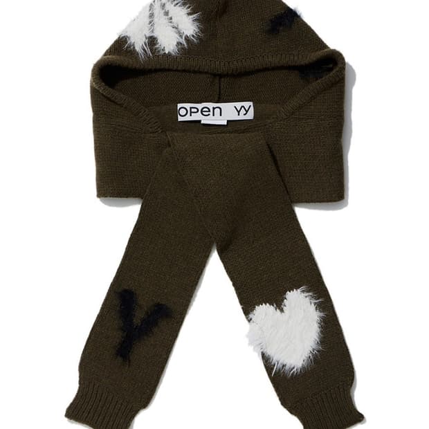 오픈와이와이 openyy 자카드후드스카프 카키 목도리