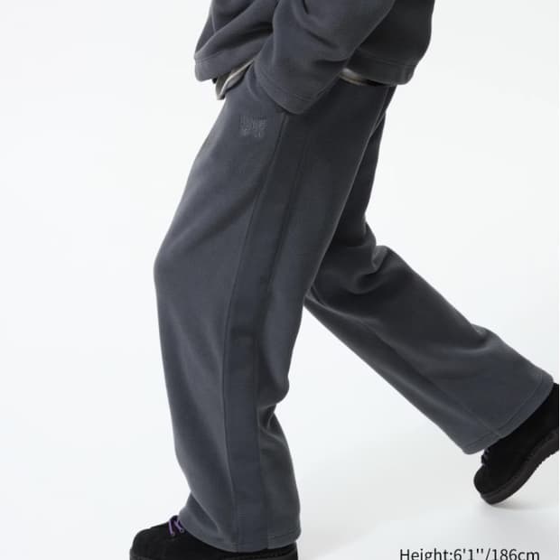 유니클로 x 니들스 플리스 와이드 팬츠 다크 그레이L (택/새상품)