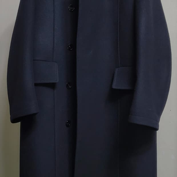 벨리에 컬럼 더블 발마칸 퓨어울 코트 다크 네이비