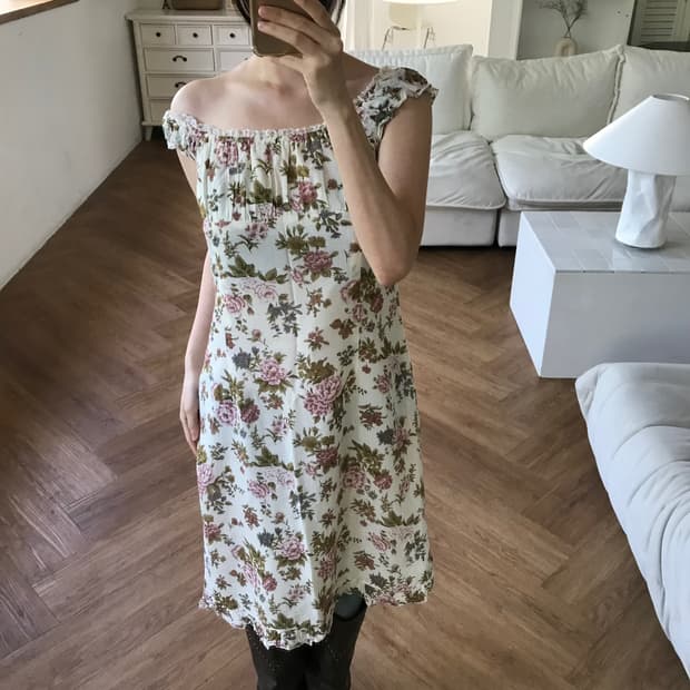 vintage flower pattern one-piece