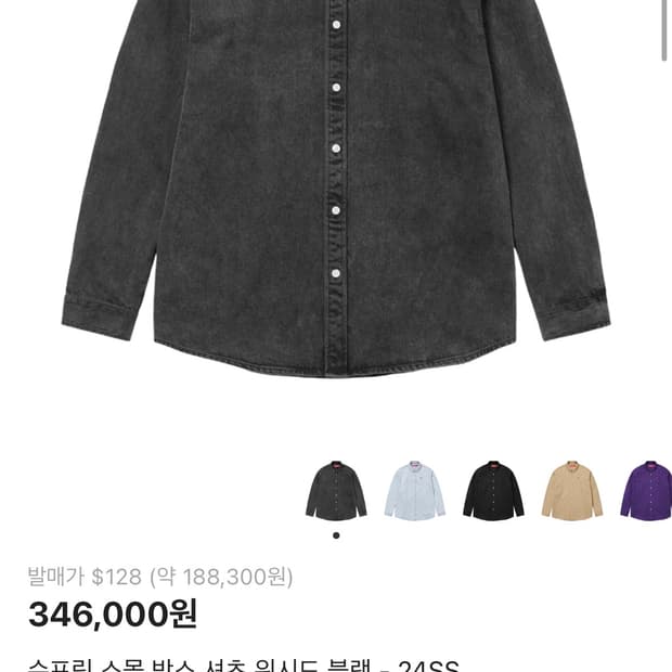 슈프림 스몰 박스 셔츠 워시드 블랙