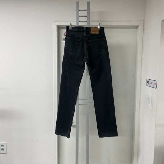 리바이스 501 블랙 데님 팬츠 W28 L34