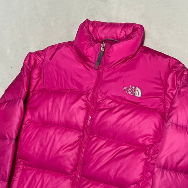 85 노스페이스 여성용 구스다운 핑크 패딩