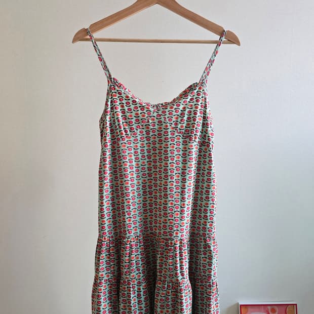 Catedral Slip Dress with Frill Hem