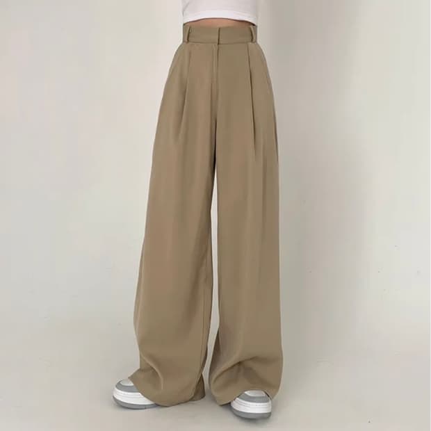 베이델리 투핀턱 와이드 슬랙스 베이지 XS 롱