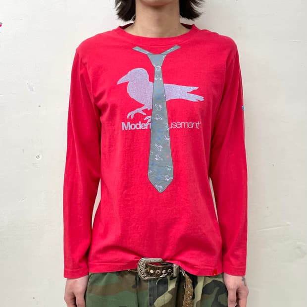Mockingbird Tie Red Long Sleeve 