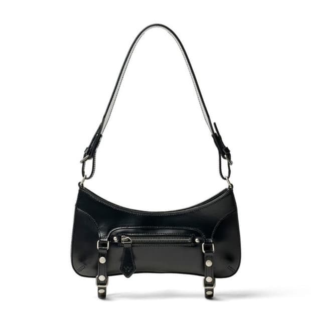 Open Yy Garter Belt Leather Bag Black