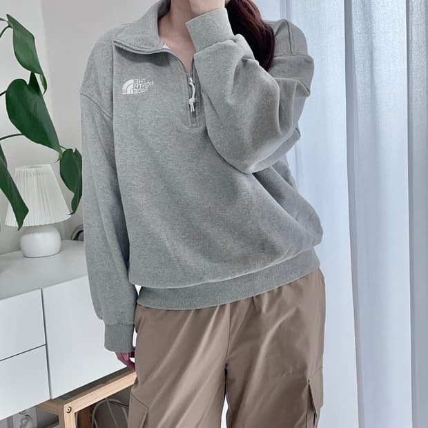 노스페이스 그레이 반집업 [ L ]