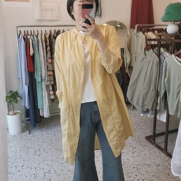 Final decision 펀칭 롱셔츠