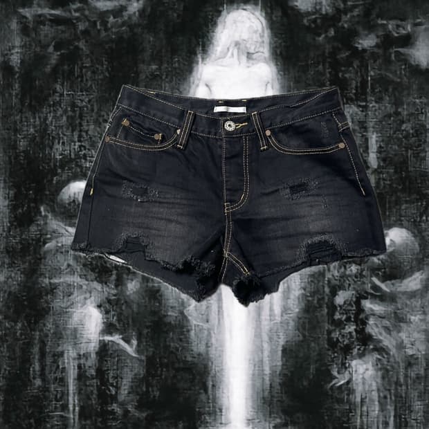 Black damaged shorts 데미지 숏츠 반바지