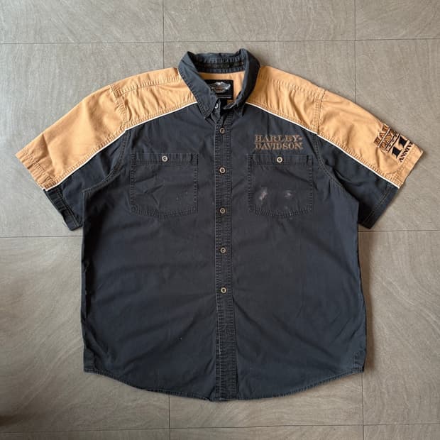 할리데이비슨 정품 블랙 반팔 셔츠
